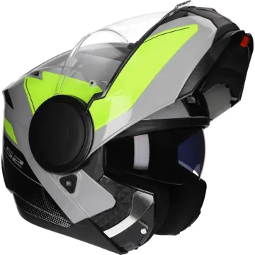 Kask szczękowy LS2 Scope II Duria FF902 szary / fluorescencyjny żółty