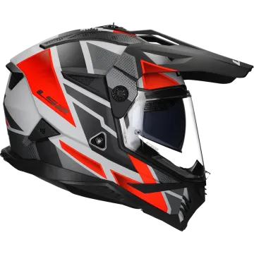Kask adventure LS2 Pioneer II Block MX702 szary / czerwony