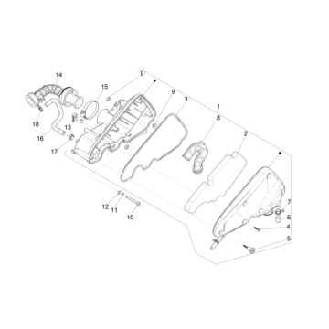 Filtr powietrza 2 Vespa Primavera 4-suwowy 3-zaworowy (euro4 wtrysku iget)