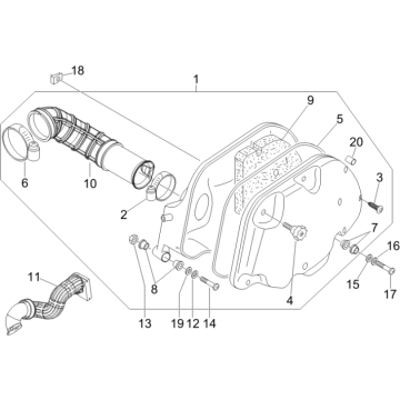Filtr powietrza Vespa GTS 250 ie 2005-2009 (z ABS)