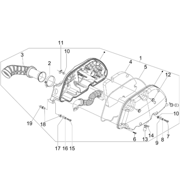 Filtr powietrza Vespa GTS 250 czyli 2005-2016 (bez ABS)