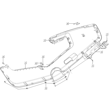 Osłona motocykla prawa Niu M+ sport czerwona