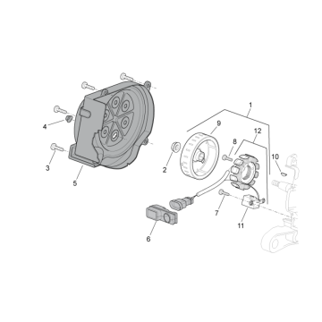 Magnetyczne koło zamachowe Aprilia SR 50 H2O ie+carb 2004-2009