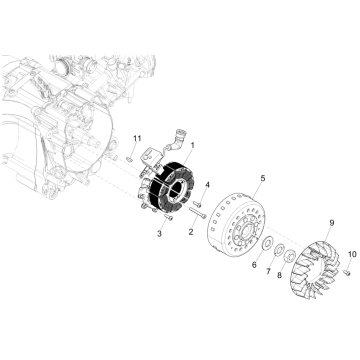 Magnetyczne koło zamachowe Vespa GTS 125 4T E5 ABS 2021 (EMEA)
