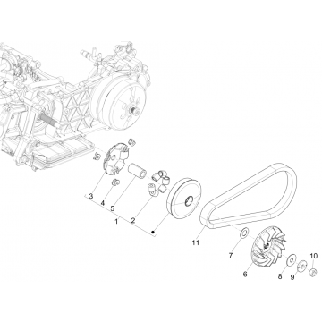 Piaggio Medley 150 4T IE ABS E4 2016-2020 koło pasowe napędowe (EMEA)