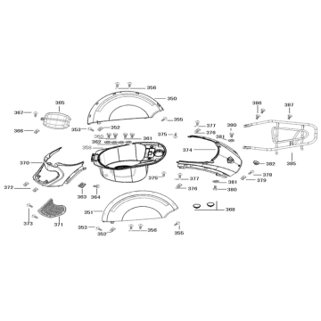 Środkowa obudowa tylna AGM Star50 biała Środkowa obudowa tylna AGM Star50 biała