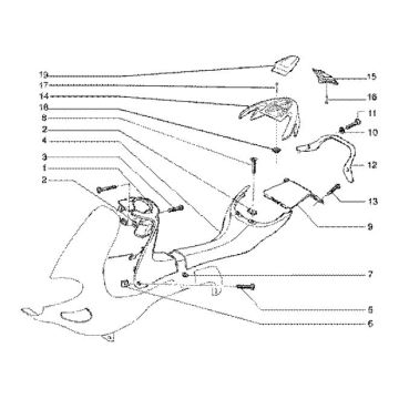 Konsola środkowa - Tylny bagażnik Gilera Runner 180cc FXR 2-suwowy