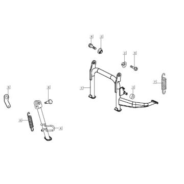Stojak środkowy - Stojak boczny Kymco Agility City 16 200i