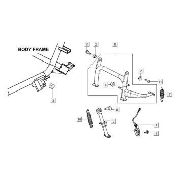 Stojak Ćrodkowy - stojak boczny Kymco People S 300i Stojak Ćrodkowy - stojak boczny Kymco People S 300i
