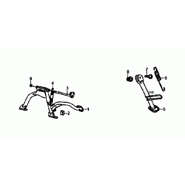 STOJAK ŚRODKOWY - STOJAK BOCZNY - KICKSTARTER Sym Orbit III Czarny