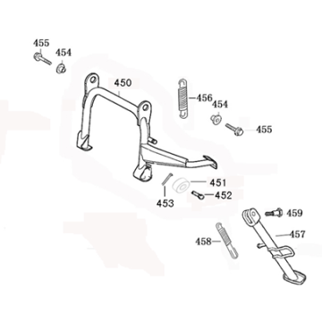 Stojak środkowy Edwards Maple V50-2 125cc srebrny