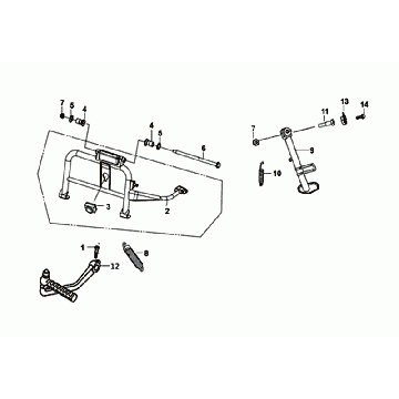 Stojak środkowy - Podstawka boczna - Kickstartera SYM Fiddle III Euro 4 Pedal
