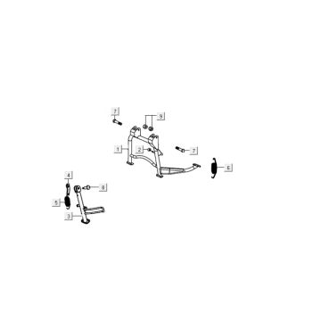 Stojak środkowy Kymco Carry 4-suwowy wtrysk euro4 połysk czarny