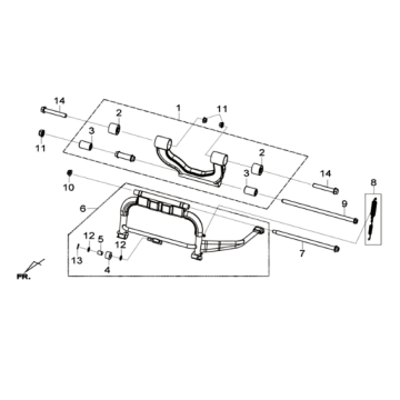 Podstawka środkowa/stojak boczny/pedał kickstartera Sym Joymax 300I ABS E3 2014-2016