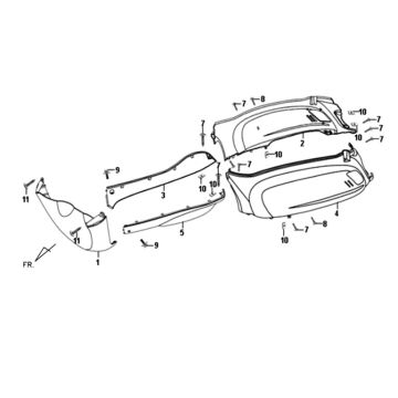 Motorschermen - zijskirts - onderspoiler Sym Fiddle II Zilver (S-880)