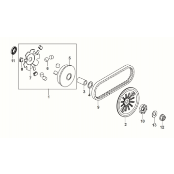 Ruchoma tylna część napędu Sym Orbit III 50 E5