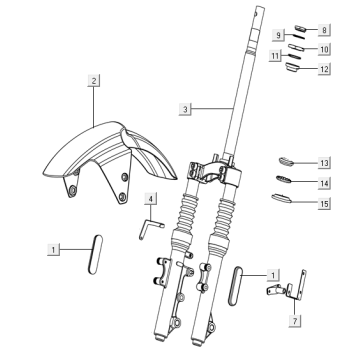Widelec przedni Niu N-pro czarny - czerwony