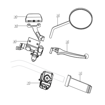 Lusterko - włącznik kierownicy prawa Niu N-GT