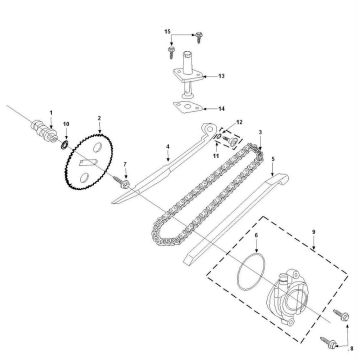 Wałek rozrządu - Łańcuch rozrządu Peugeot Tweet 4-suwowy