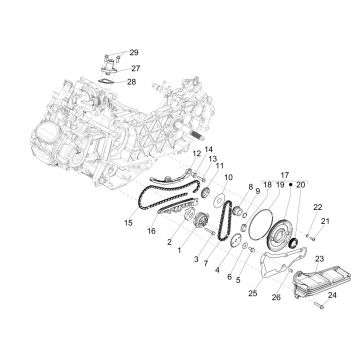 Vespa GTS 125 4-suwowy IE ABS Euro4 pompa olejowa 2016-2018