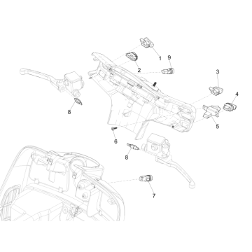 Przełączniki - Przełączniki - Przyciski Vespa GTS 250 ie 2005-2016 (bez ABS)