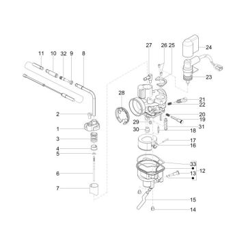 Części gaźnika Vespa Sprint 2-suwowy