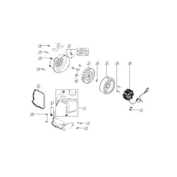 Chłodzenie zapłonu Kymco Super 8 4-suwowy (2007-2009) Czerwony czarny