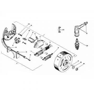 Zapłon - Stojan - Koło zamachowe Zundapp GTS 50 529-022 tm 029