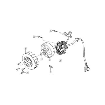 Zapłon Kymco Super9 2t lc om matowy czarno-czerwony