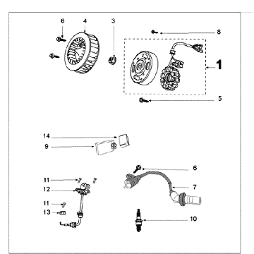 Sekcja zapłonu Peugeot Kisbee RS White