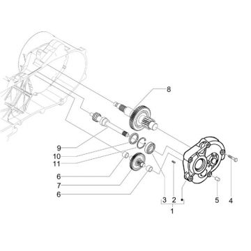 Skrzynia biegów Vespa S 45km 4-suwowy 4-zawór