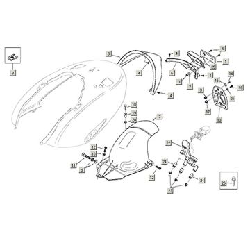Części płyty tylnej 3 Aprilia Mojito Custom 2t (silnik Piaggio) 2004 - 2010