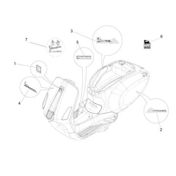 Emblematy Vespa Primavera 2-suwowe