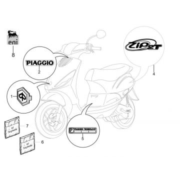 Emblematy Piaggio Zip 2000 2-suwowy AC