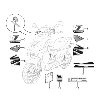 Naklejki i emblematy Piaggio NRG Power DD 2007-2017 białe 544