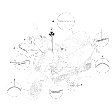 Wtyczka i pokrywa Vespa Erica 45KM/H E5 2021 (EMEA)