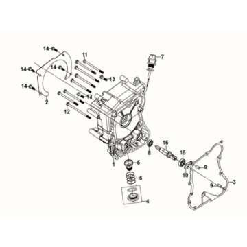 R. crank case cover Sym Fiddle IV 125i LC ABS E5 2020-2021