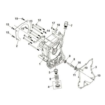 R CRANK CASE COVER Sym Symphony ST 125i LC E5