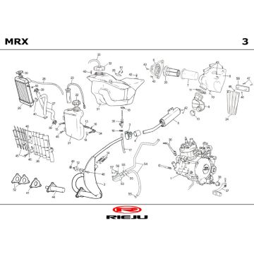 Chłodnica- Wydech Rieju MRX niebieski 2004 2-suwowy