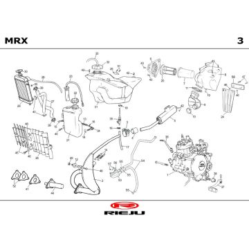Chłodnica- Wydech Rieju MRX castrol 2001 2-suwowy