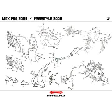 ChĆodnica- wydechowy Rieju MRX Pro czarny 2006 2-suwowy ChĆodnica- wydechowy Rieju MRX Pro czarny 2006 2-suwowy