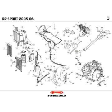 Chłodnica- Wydech Rieju RR sport niebieski 2005 2-suwowy
