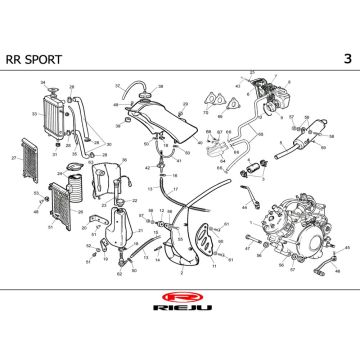 Chłodnica wydechowa Rieju RR sport czarno-pomarańczowy 2002 2-suwowy
