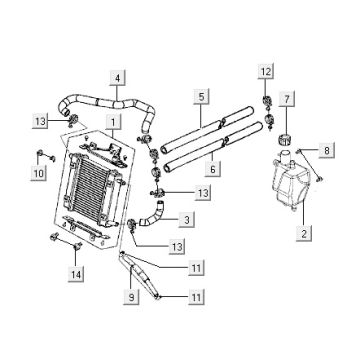 Chłodnica Kymco Super9 2t lc om matowy czarno-srebrny