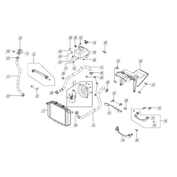 Chłodnica Kymco Xciting 400i Czarny Mat