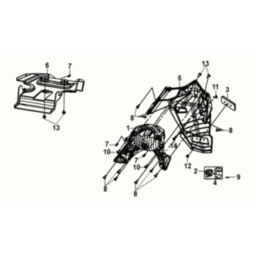 Błotnik tylny/tylny błotnik wewnętrzny Sym E-XPRO 45KM/H 2020-2021