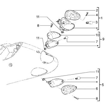 Tylne światło Piaggio Liberty 4-suwowe do 2005