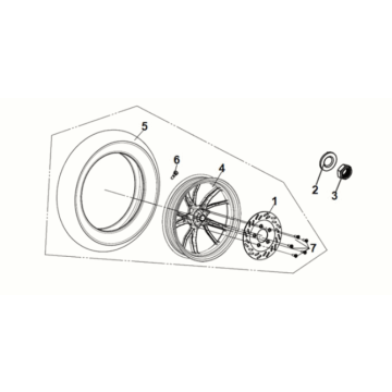 Koło tylne Sym Symphony ST 50 E5