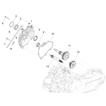 Grupa reduktorów Vespa GTS 125 4T E5 ABS 2021 (EMEA)