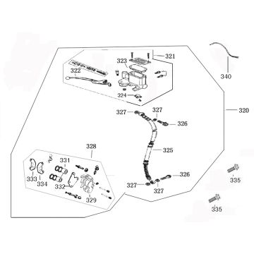 Hamulec lewy Benzhou ZN50QT-36 krem